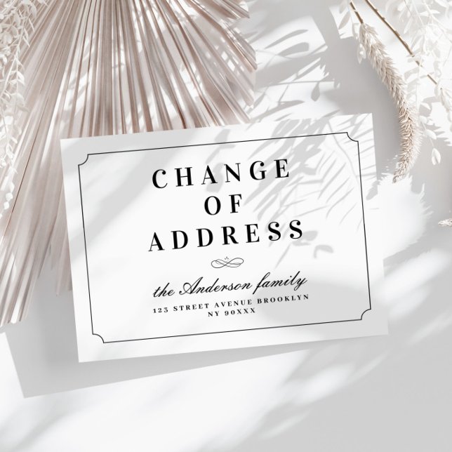 Carte Postale Changement d'adresse élégant rétro look cadre mobi (Créateur téléchargé)