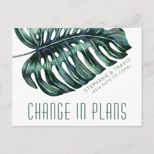 Carte Postale Changement dans les plans Report du Mariage tropic