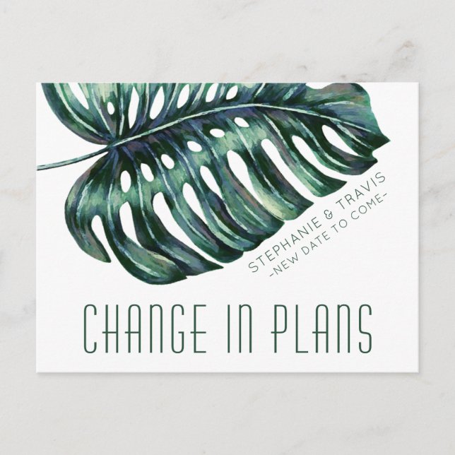 Carte Postale Changement dans les plans Report du Mariage tropic (Devant)