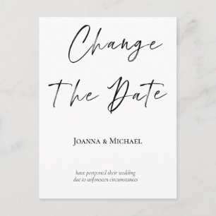 Carte Postale Changement de Date Annonce de Date de Mariage