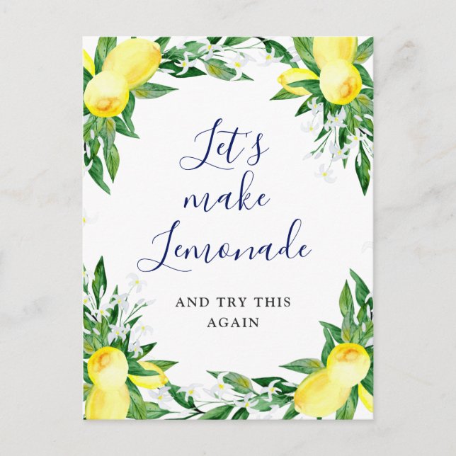 Carte Postale Changement de date de Baby Shower Lemons Blossom V (Devant)