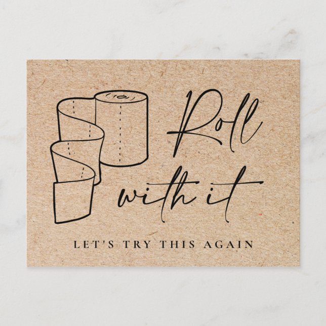 Carte Postale Changement de date de report de l'événement d'annu (Devant)