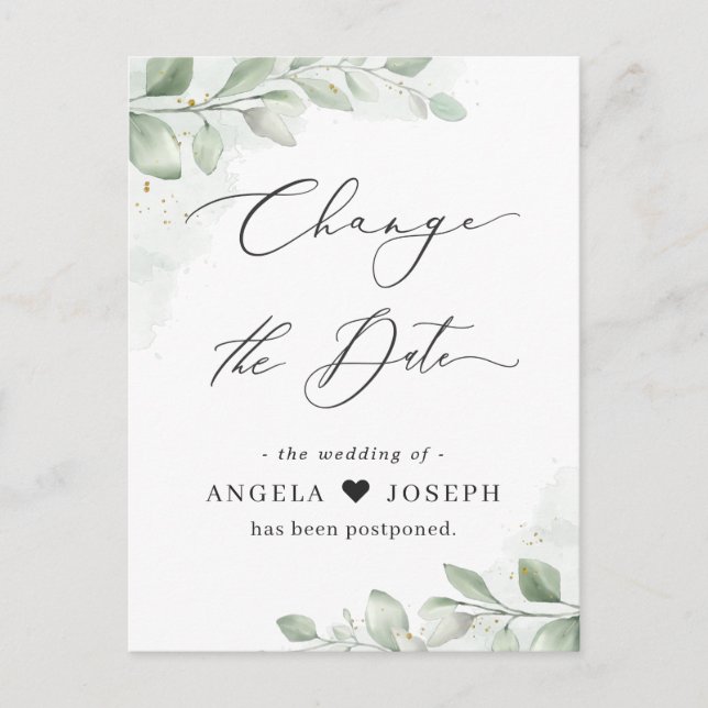 Carte Postale Changement de date Plan Eucalyptus Greenery Succul (Devant)