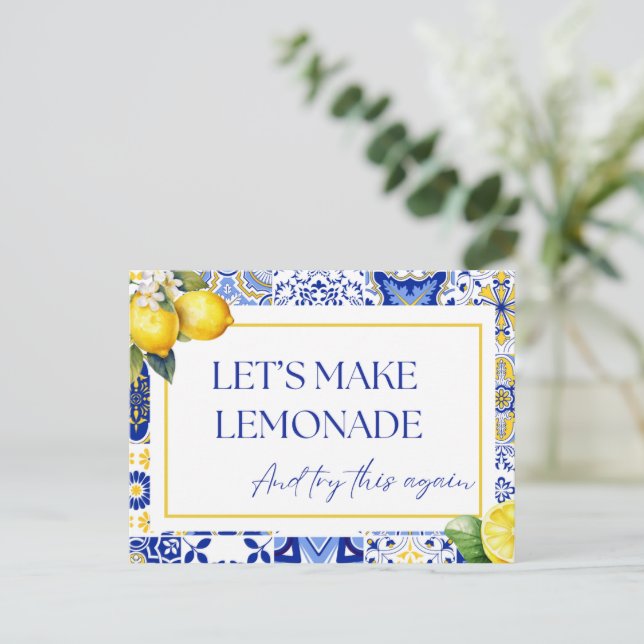 Carte Postale Changement de date reporté événement lemon annulé (Debout devant)