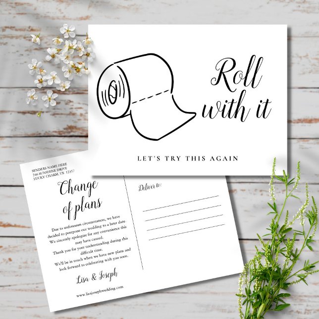 Carte Postale Changement de date reportée Annulation de l'événem (Créateur téléchargé)