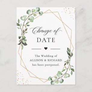 Carte Postale Changement de date Simple Geometry Eucalyptus Feui