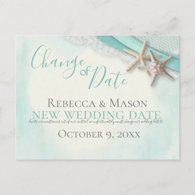 Carte Postale Changement de date Starfish et Ribbon (Devant)