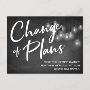 Carte Postale Changement de plan Edison Lumières Reporté Mariage