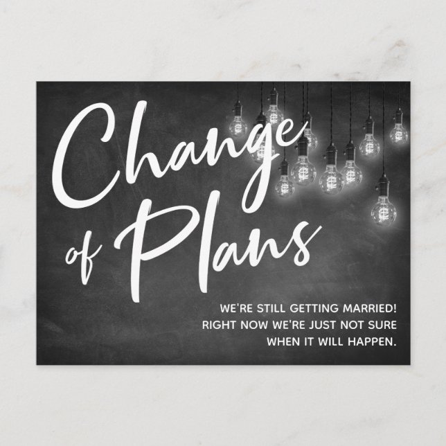 Carte Postale Changement de plan Edison Lumières Reporté Mariage (Devant)