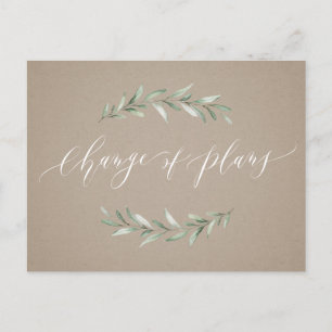 Carte Postale Changement de plan mariage verdure report