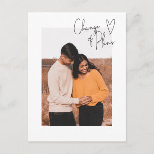 Carte Postale Changement de plan Simple Script Photo Postponemen