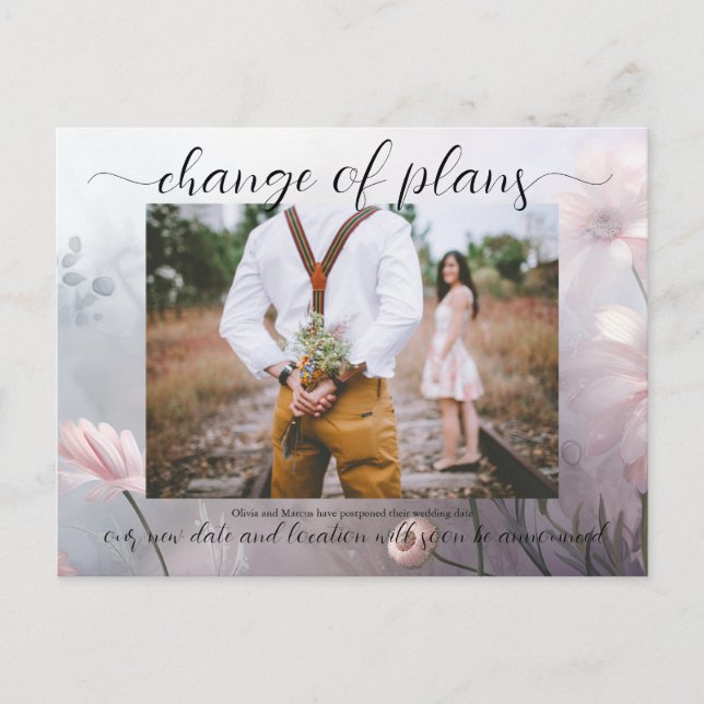 Carte Postale Changement de plans 2 Marguerites roses (Devant)