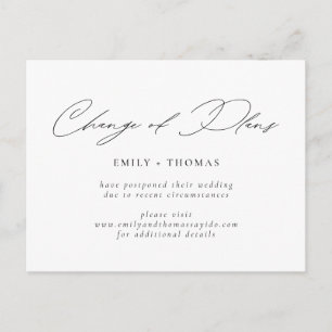 Carte Postale Changement de plans Script moderne minimaliste