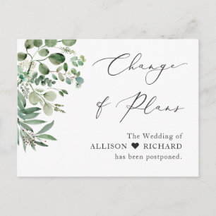 Carte Postale Changement de plans simple élégant Eucalyptus