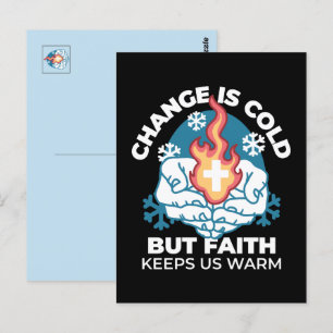 Carte Postale Changement du froid, Feu de foi - Chrétien motivat