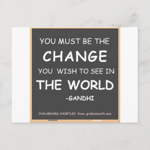 Carte Postale Changement-Monde-Gandhi