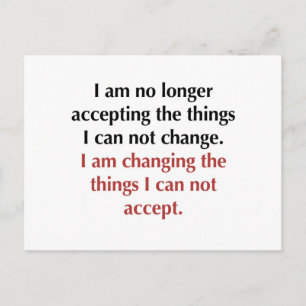 Carte Postale Changer ce que je ne peux pas accepter