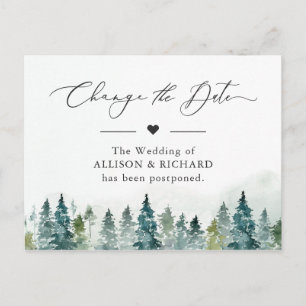Carte Postale Changer la date Forêt d'hiver Pins Reporté