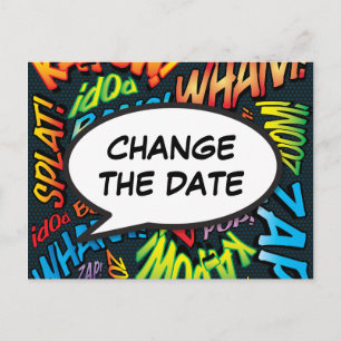 Carte Postale Changer la date Fun typographique moderne