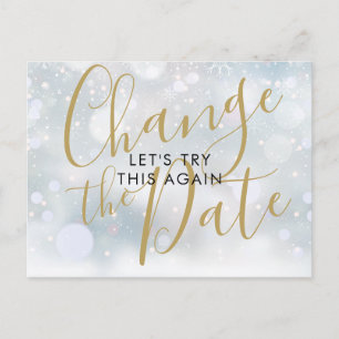 Carte Postale Changer la date reportée Annulée Evénement d'hiver