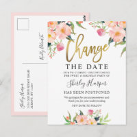 Changer la date rose floral or script