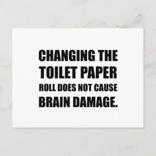 Carte Postale Changer Papier Toilette Roll Cerveau Dommages