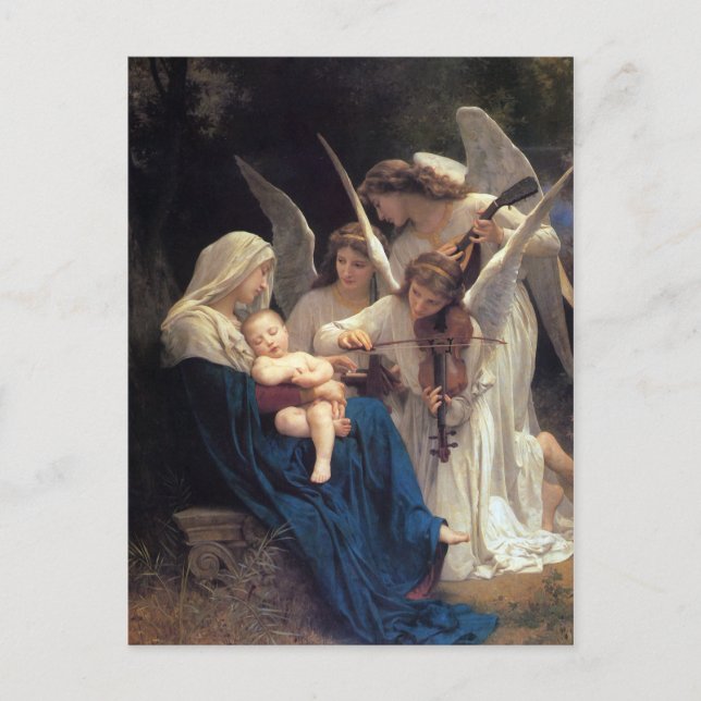 Carte Postale Chanson des anges de William Adolphe Bouguereau (Devant)