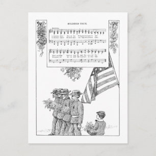 Carte Postale Chanson et soldats de la Journée commémorative