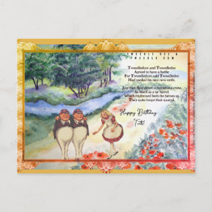 Carte Postale Chanson spéciale de Tweetle Dee Dum dans le miroir