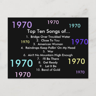 Carte Postale Chansons 1970