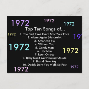 Carte Postale Chansons 1972