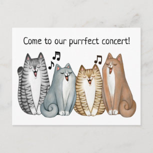 Carte Postale Chant Cat Quartet Concert Invitation Personnaliser