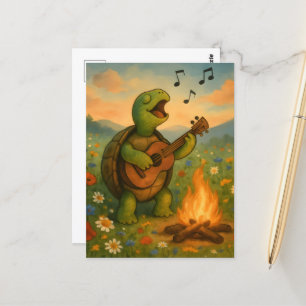 Carte Postale Chant de tortue à un feu de camp