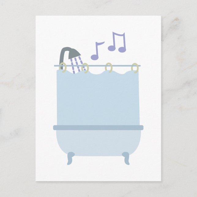 Carte Postale Chanter Dans La Douche (Devant)