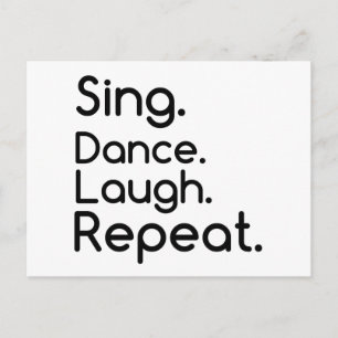 CARTE POSTALE CHANTER DANSE RIRE RÉPÉTER