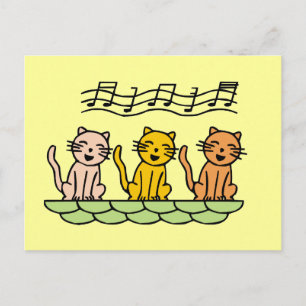 Carte Postale Chanter des chats Tshirts et cadeaux