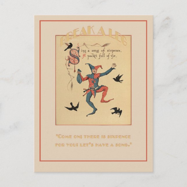 Carte Postale Chantez une chanson de Sixpence Good Luck Postcard (Devant)