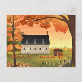 Carte Postale Chantier Automne Citrouille Patch