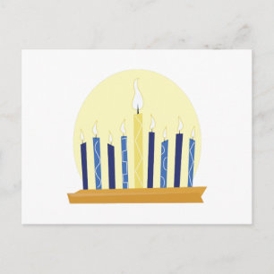 Carte Postale Chanukah bougies