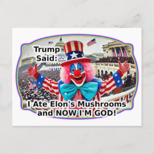 Carte Postale Chapeau haut clown excité