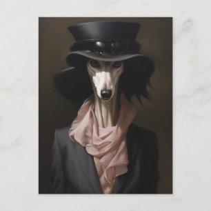Carte Postale Chapeau supérieur Lady Saluki