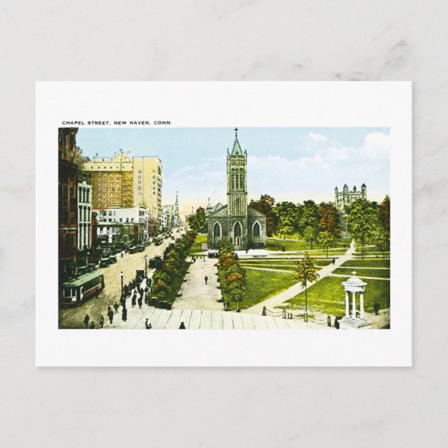 Carte Postale Chapel Street, New Haven, Connecticut (Devant)