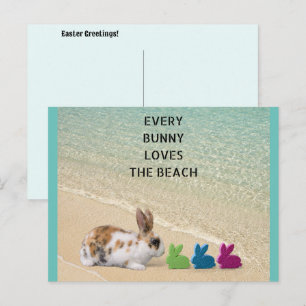 Carte Postale Chaque Bunny Aime La Plage Pâques Tropicales