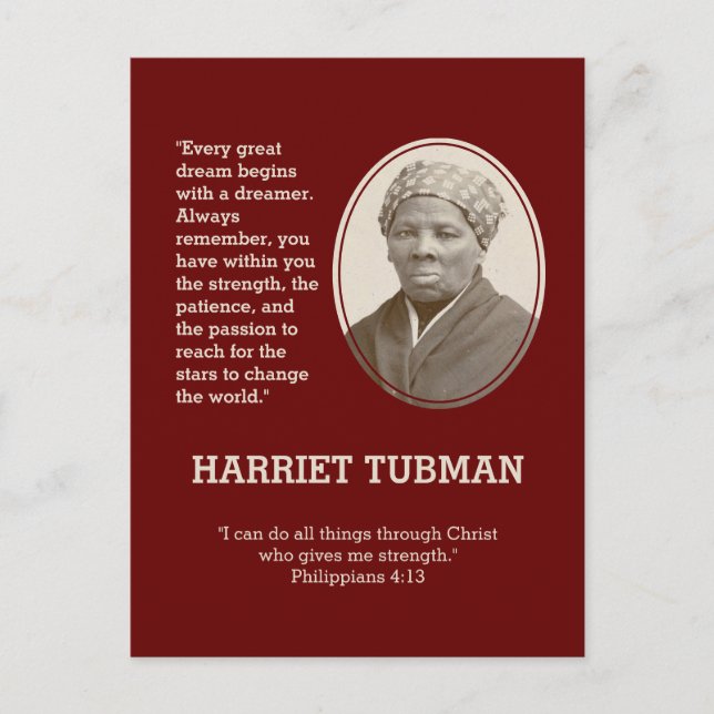 Carte Postale Chaque Citation de BHM HARRIET TUBMAN (Devant)