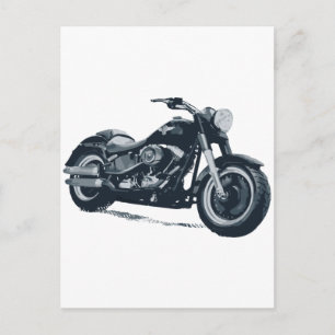Carte Postale Chaque garçon aime une moto américaine Fat Blue