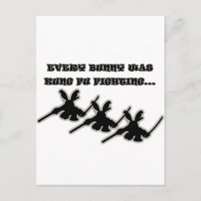 Carte Postale Chaque lapin était un kung fu qui se battait... (Devant)