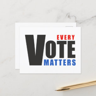 Carte Postale Chaque vote compte - votre vote est votre pouvoir