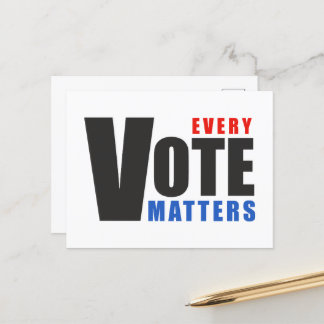 Carte Postale Chaque vote compte - votre vote est votre pouvoir