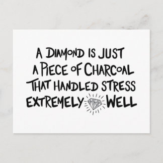 Carte Postale charbon de bois au diamant