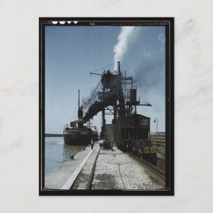 Carte Postale Chargement d'un cargo avec charbon, Sandusky Ohio